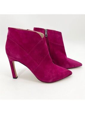 Carolinna Espinosa Adolfo Pink Suede Leather Heel Ankle Bootie Size 10